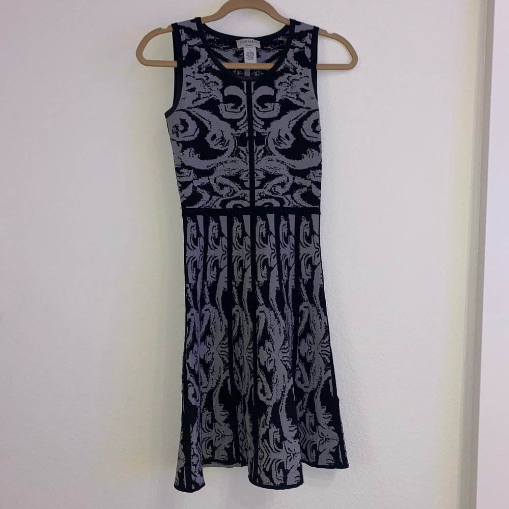 Carmen Marc Valvo Fit & Flare Black/Grey Dress